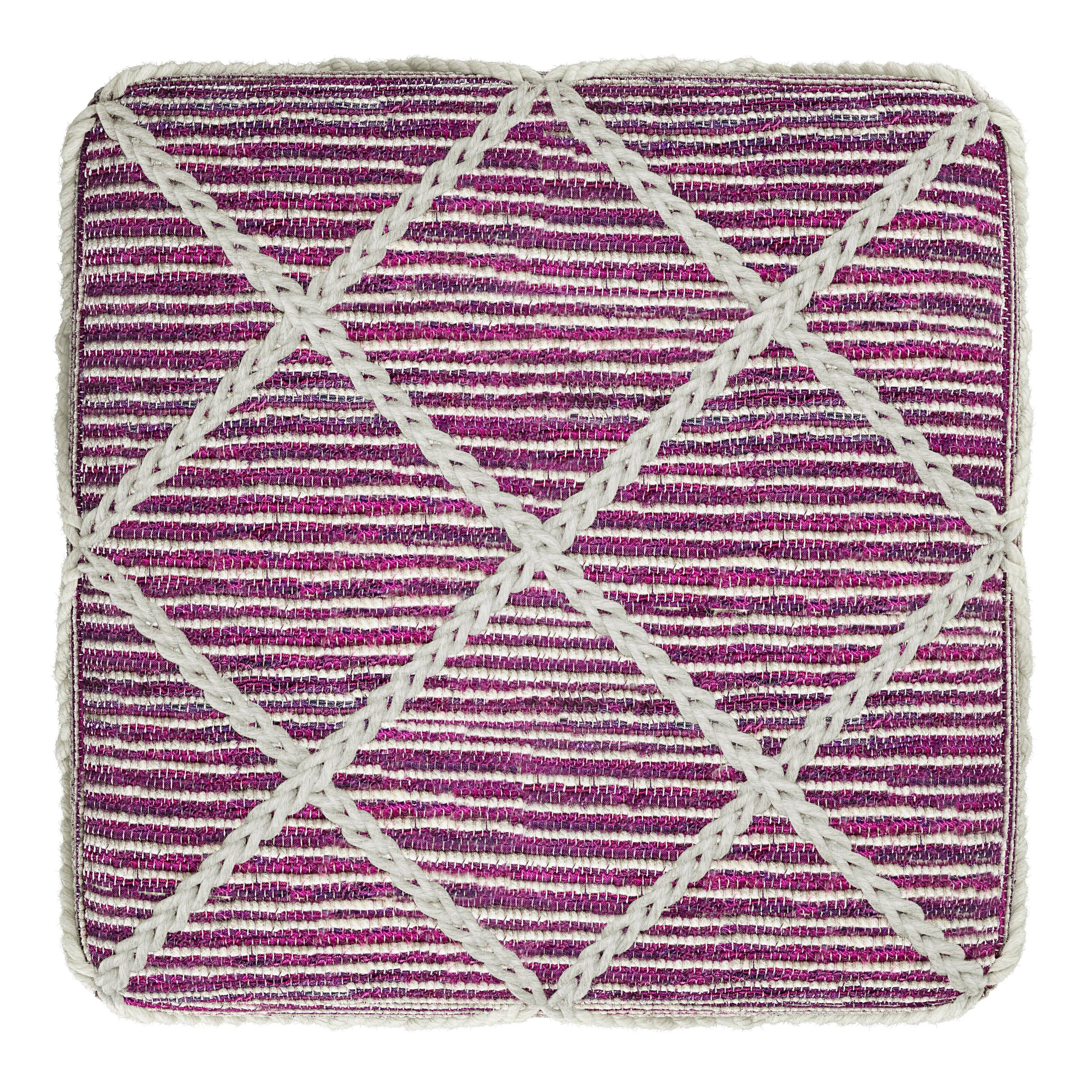 Alt View 13. Simpli Home - Cowan Square Pouf - Magenta and Natural.