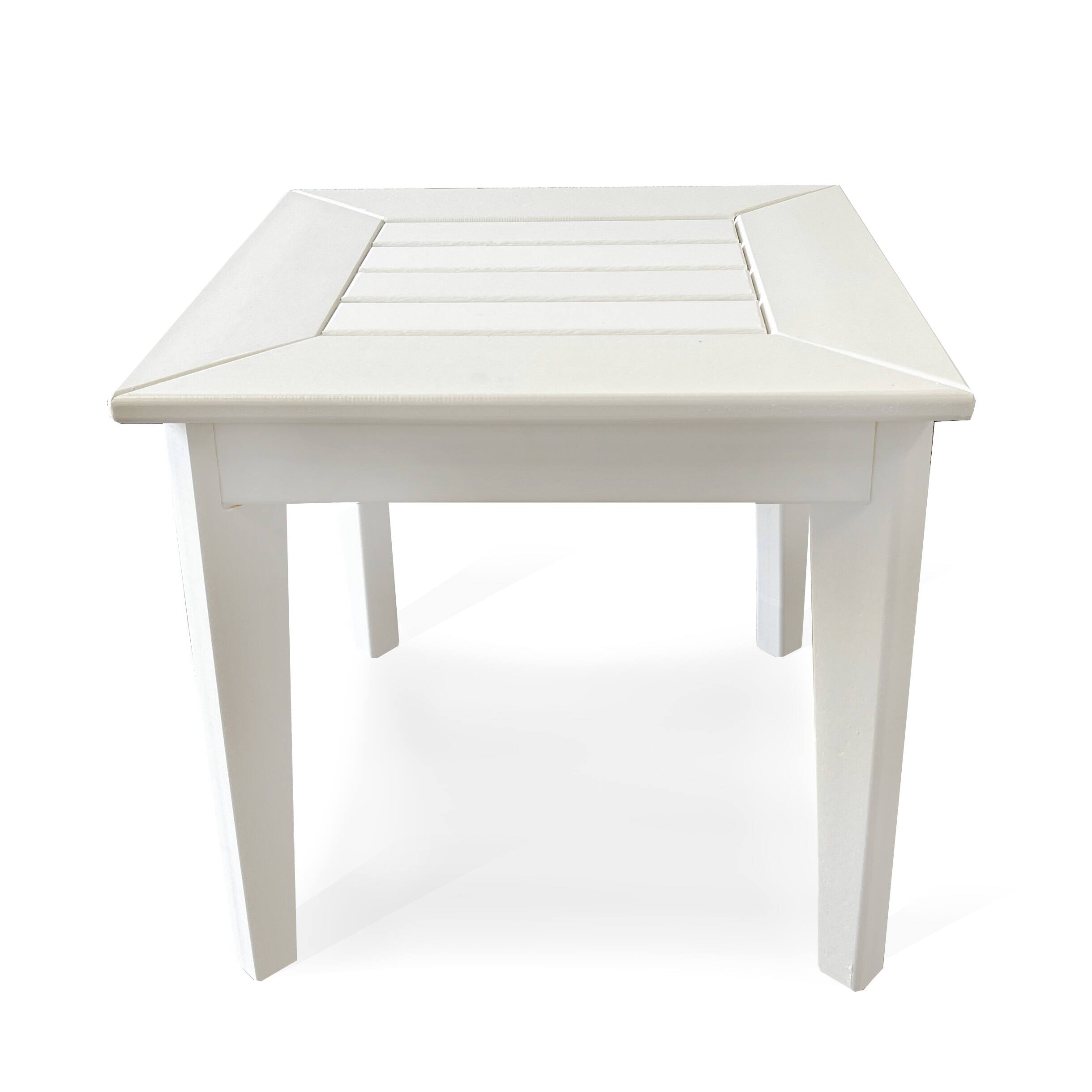 Alt View 2. LuXeo - Aspen 18.2" HDPE Outdoor Side Table - White.