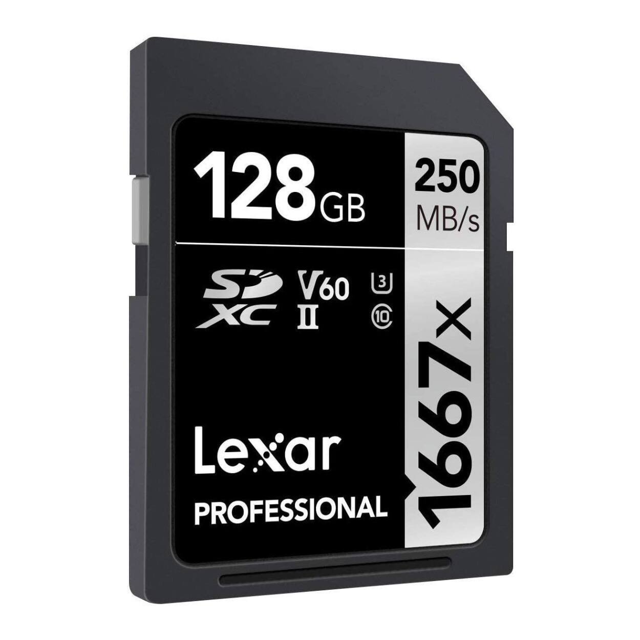 128 GB 250 MB/s V60 XC II 1667X Lexar PROFESSIONAL