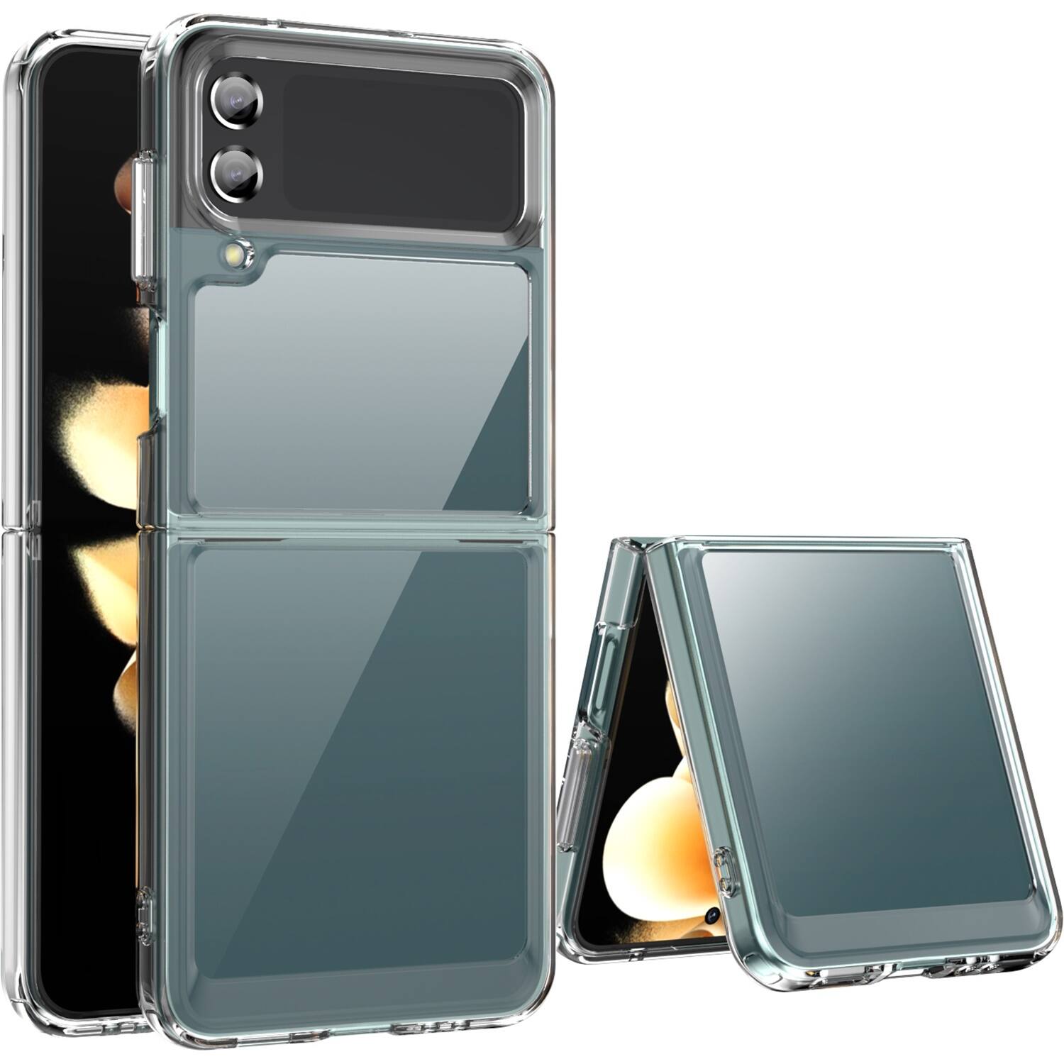 Alt View 13. SaharaCase - Hybrid-Flex Hard Shell Case for Samsung Galaxy Z Flip4 - Clear.