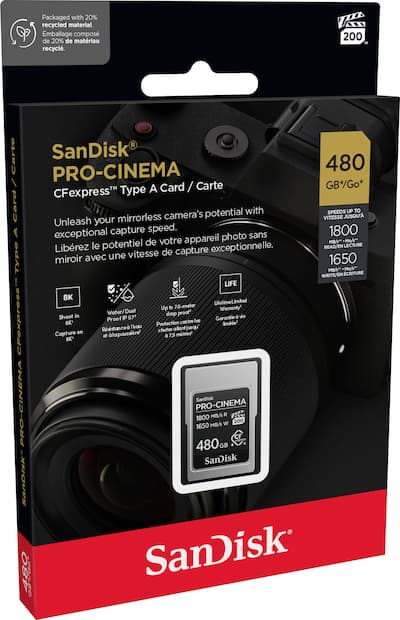 SanDisk PRO CINEMA 480GB Cfexpress Type A Card SDCFEA-480G SanDisk PRO CINEMA 480GB Cfexpress Type A Card SDCFEA-480G