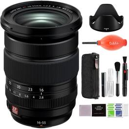 Fujifilm - XF 16-55mm f/2.8 R LM WR II Lens Bundle with Advanced Accessories | Fuji 16-55mm - Black