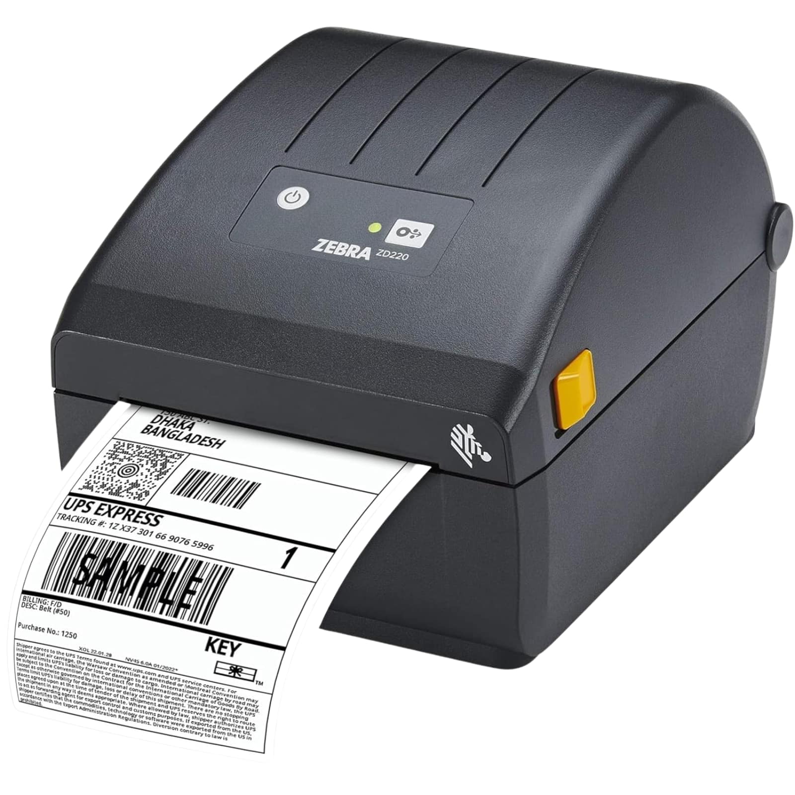 Zebra - ZD220 203 DPI Direct Thermal 4-Inch Desktop Label Barcode Printer USB Shipping Logistics Warehouse Receipt - Black