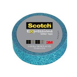 3M - Scotch® Expressions Glitter Tape, 0.59" x 196", Teal Blue