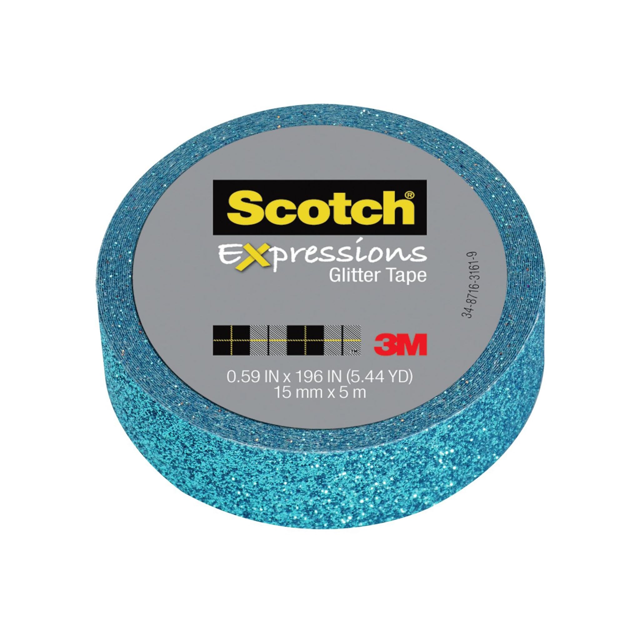 Scotch Expressions Glitter Tape  
3M  
0.59 IN x 196 IN (5.44 YD)  
15 mm x 5 m  
34-8716-3161-9