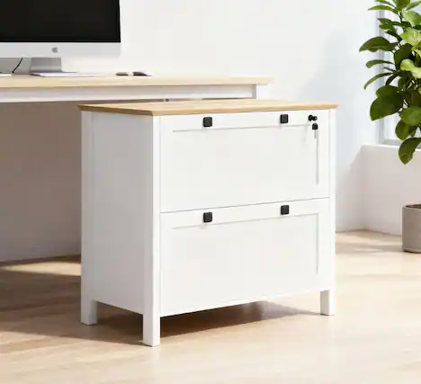 Front. TinyHomie - Lateral File Cabinet Filing Cabinet with Adjustable Hanging Bar For Home and Office.