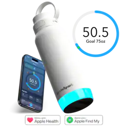 Hidrate - 32 oz HidrateSpark PRO 2 Smart Water Bottle - Health & Wellness Tracker - Apple Health - Smart Ring & Watch Compatible - White