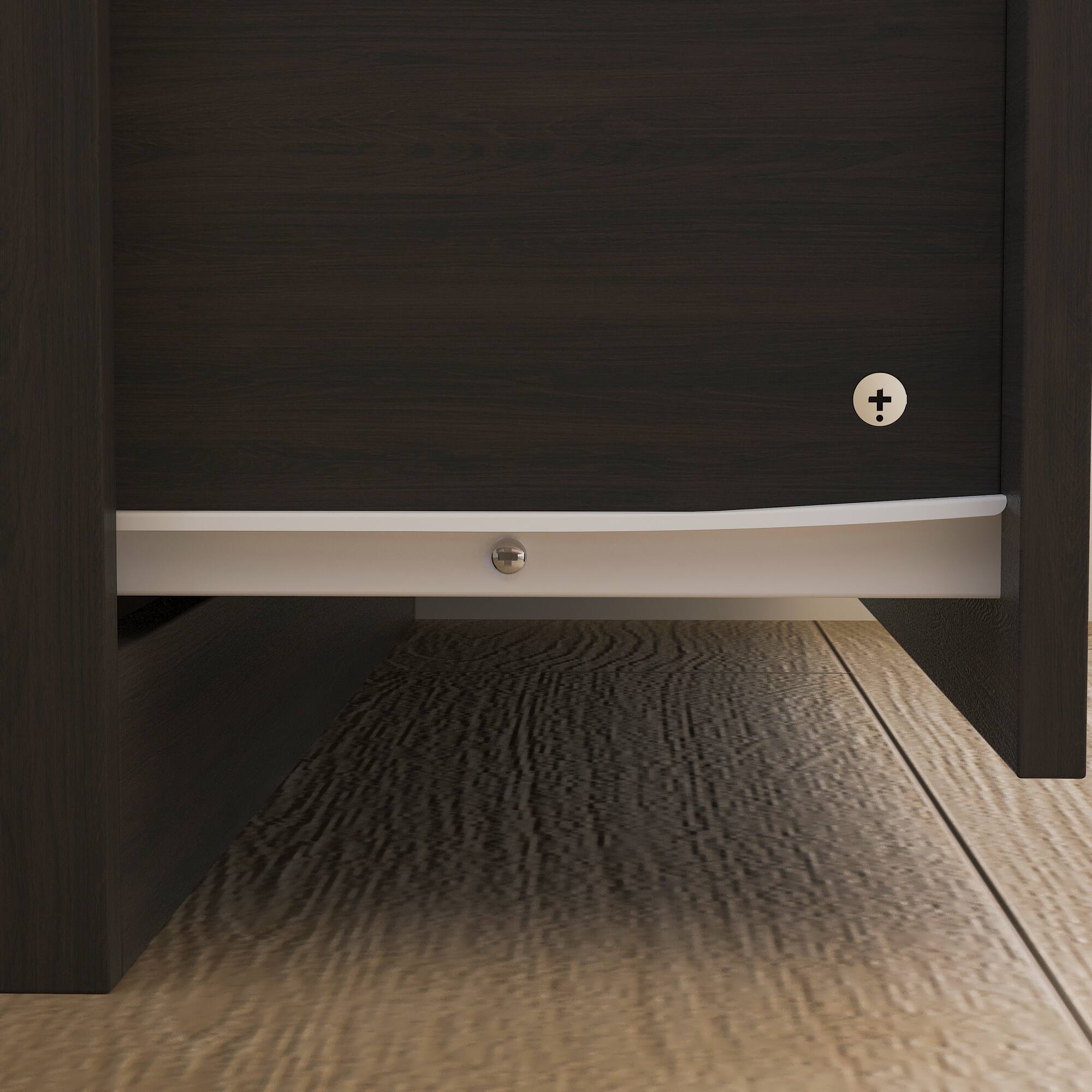 Alt View 7. FUFU&GAGA - Wardrobe Closet with Mirror Small Armoire Storage Cabinet with Hanging Rod Shelves and Drawers for Bedroom - Black.