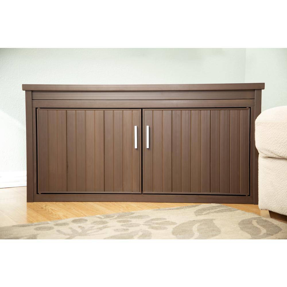 Back. New Age Pet - ECOFLEX LitterLoo Bench Litter Box Cover Russet - Russet.