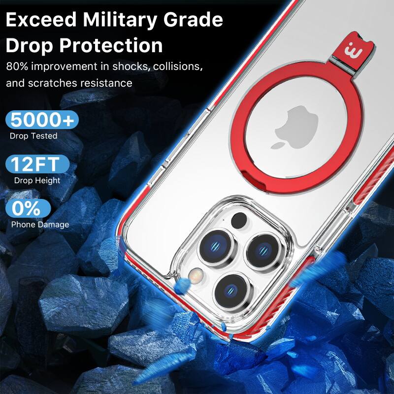 Exceed Military Grade Drop Protection
80% improvement in shocks, collisions, and scratches resistance
5000+ Drop Tested
12FT Drop Height
0% Phone Damage