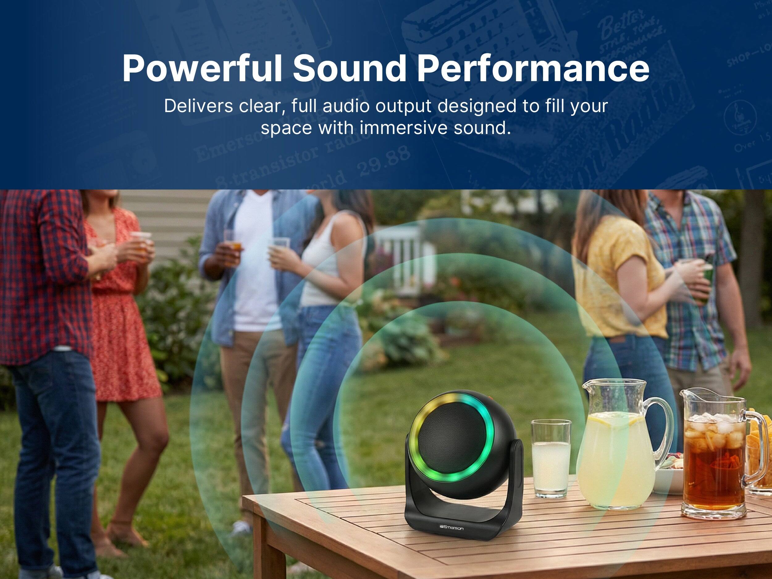 Powerful Sound Performance  
Delivers clear, full audio output designed to fill your space with immersive sound.