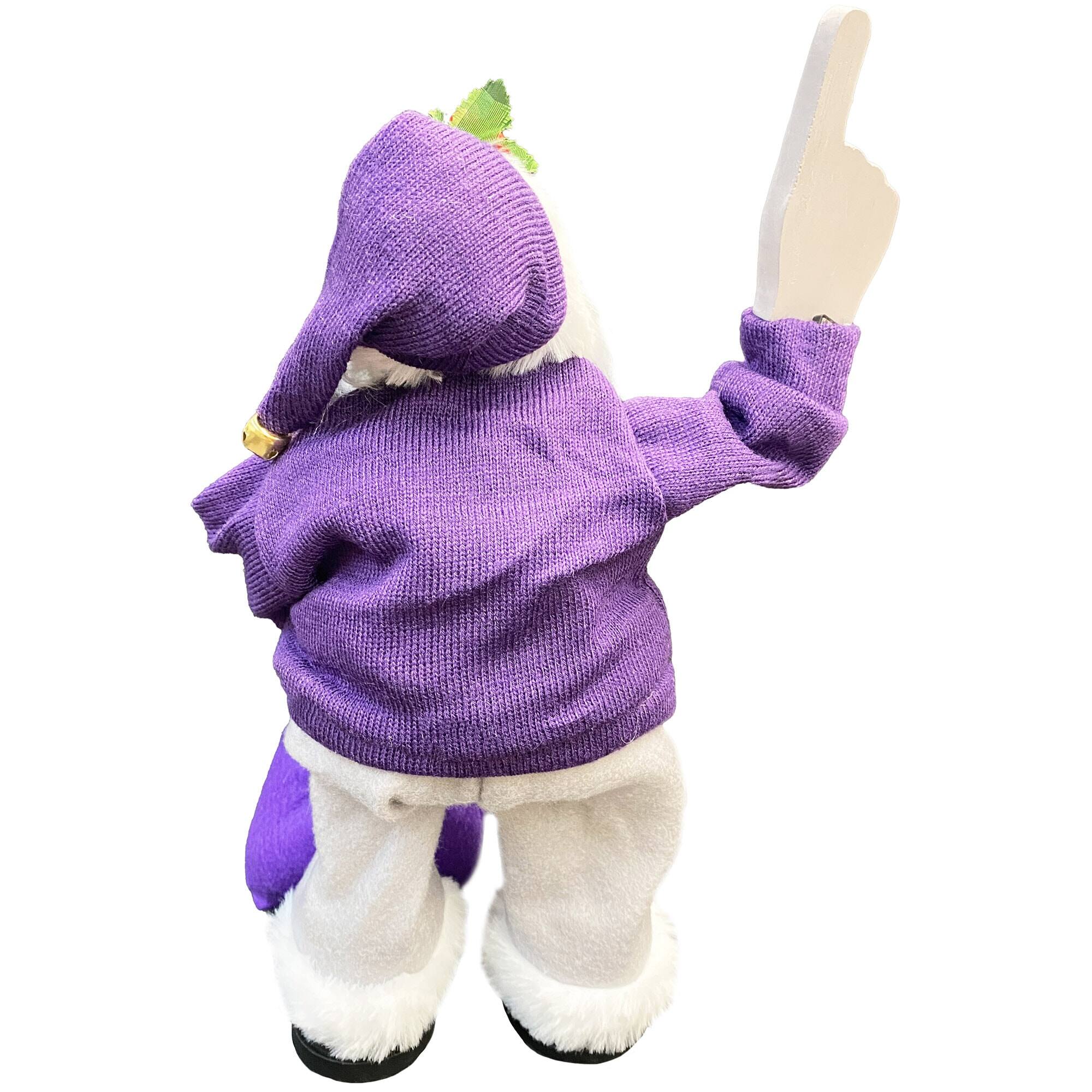 Alt View 1. Santa's Workshop - TCU Horned Frogs 12" Animated Musical Santa - Purple.