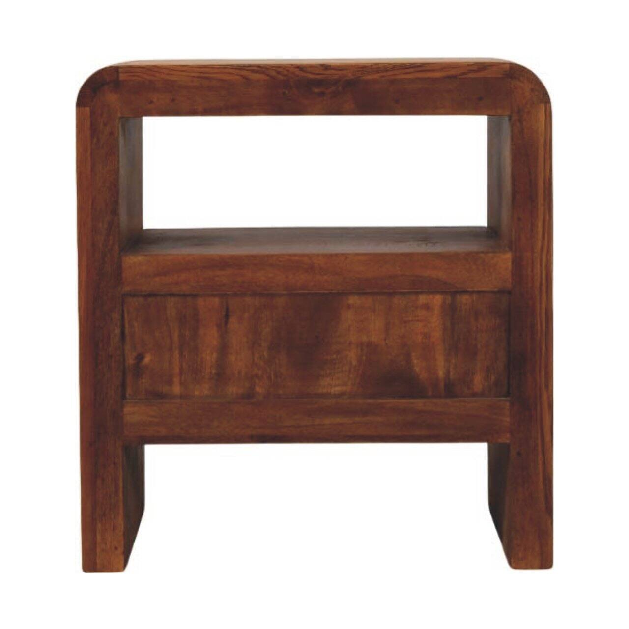 Back. Artisan Furniture - Artisan Furniture Solid Wood Curved Edge Bedside - Brown.