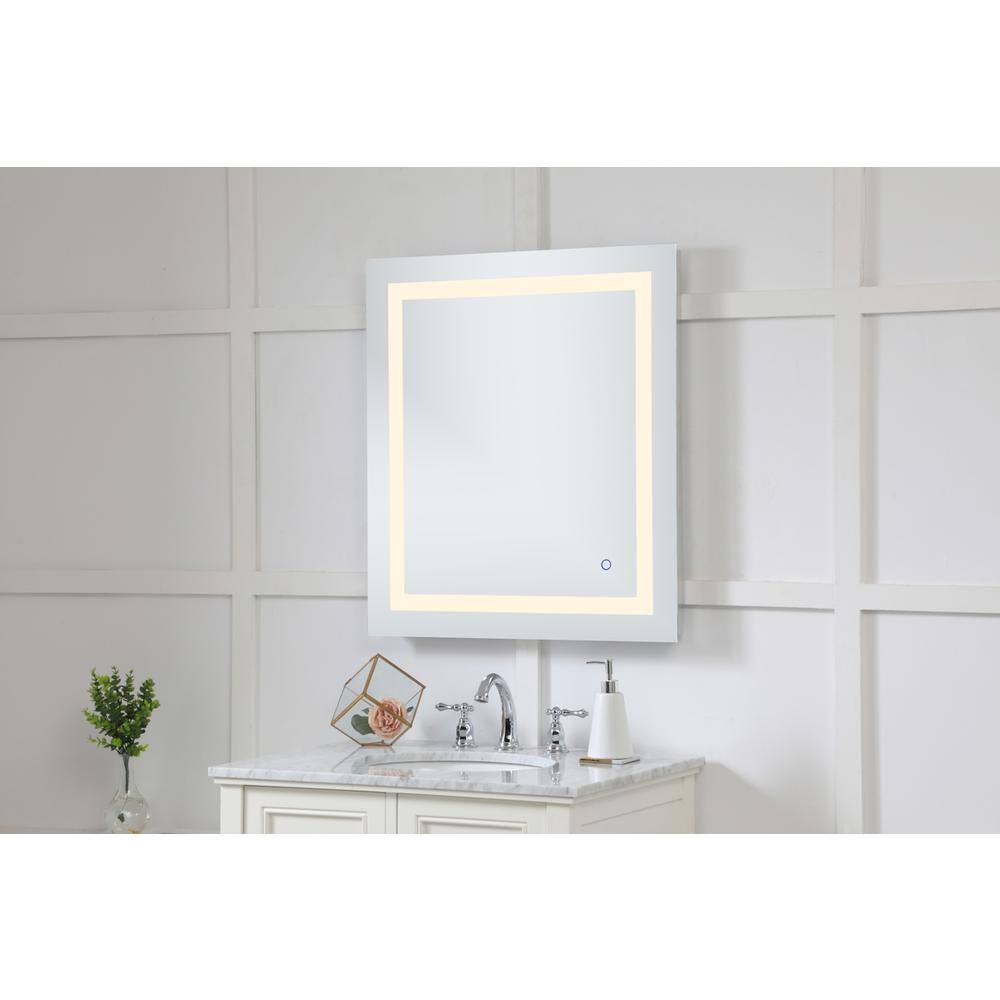 Alt View 10. Elegant Decor - Helios 27in x 30in Hardwired LED mirror - Silver.