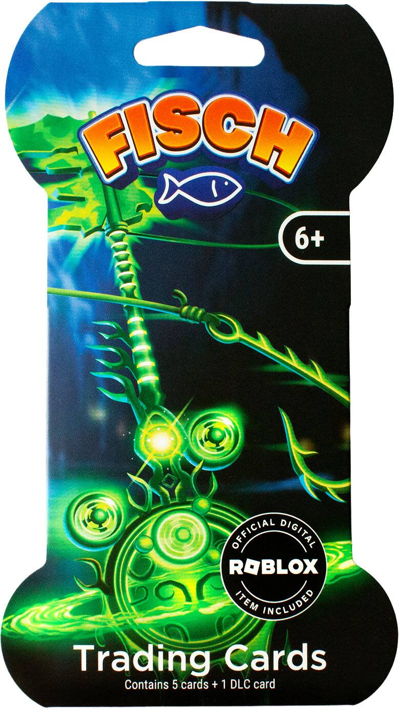 FISCH 6+ OFFICIAL DIGITAL ROBLOX ITEM INCLUDED  
Trading Cards  
Contains 5 cards + 1 DLC card