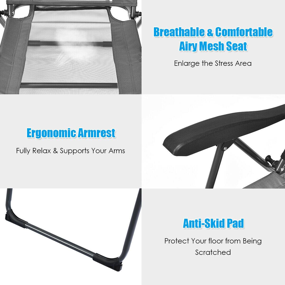 Breathable & Comfortable Airy Mesh Seat, Enlarge the Stress Area, Ergonomic Armrest, Fully Relax & Supports Your Arms, Anti-Skid Pad, Protect Your floor from Being Scratched