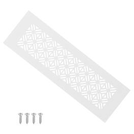 Unique Bargains - 10"x3" Door Air Vent Cover, Heavy Duty Aluminum Alloy Grille Louvered with Mounting Screws for Cabinet Wardrobe - White
