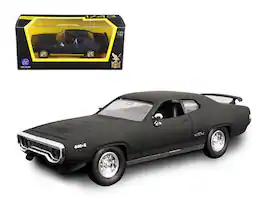 1971 Plymouth GTX Matt Black 1/43 Diecast Model Car by Road Signature - Matte Black