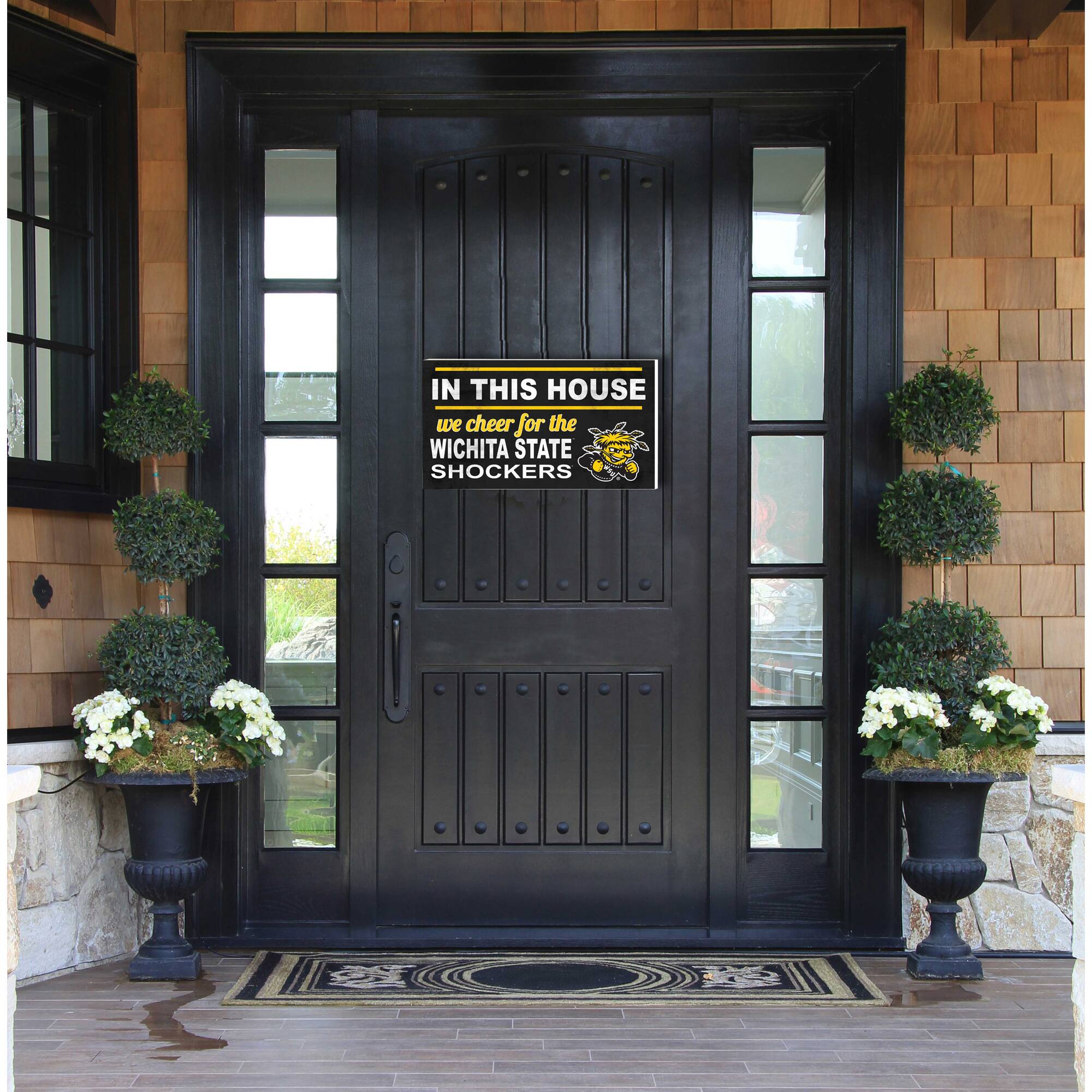 IN THIS HOUSE  
we cheer for the  
WICHITA STATE  
SHOCKERS