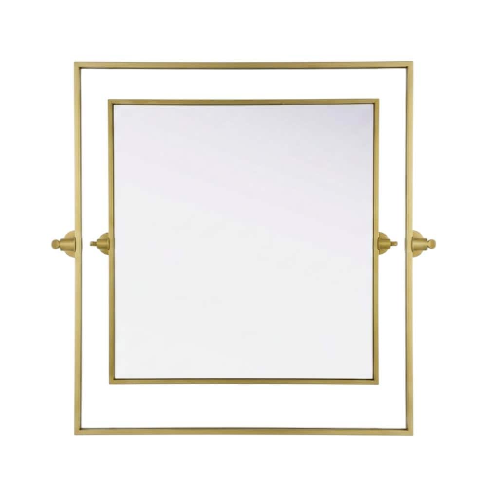 Elegant Kitchen and Bath - Amoura 27X30 Pivot Mirror In - Brass