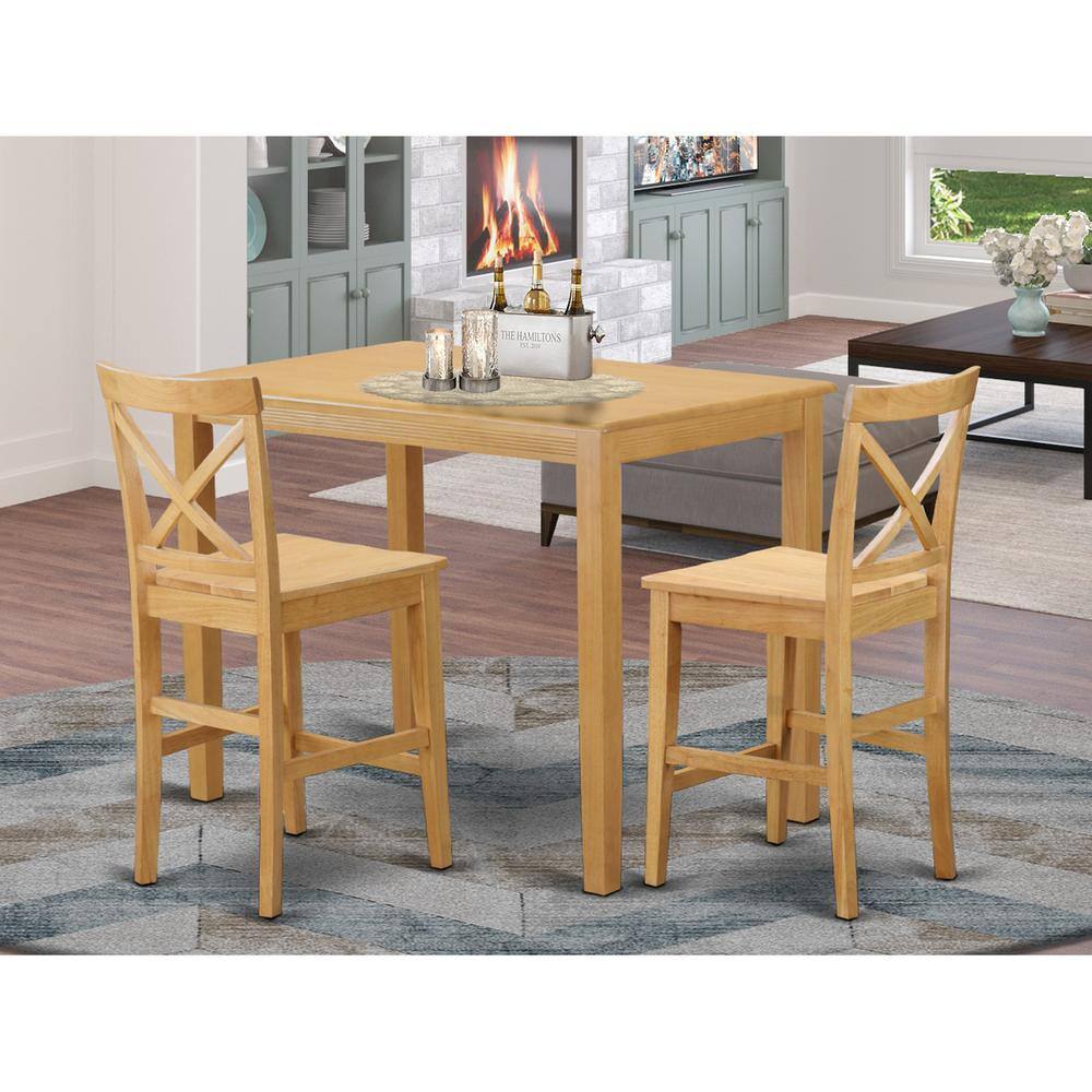 East West Furniture 3 Pc counter height set high top Table and 2 Dining ...