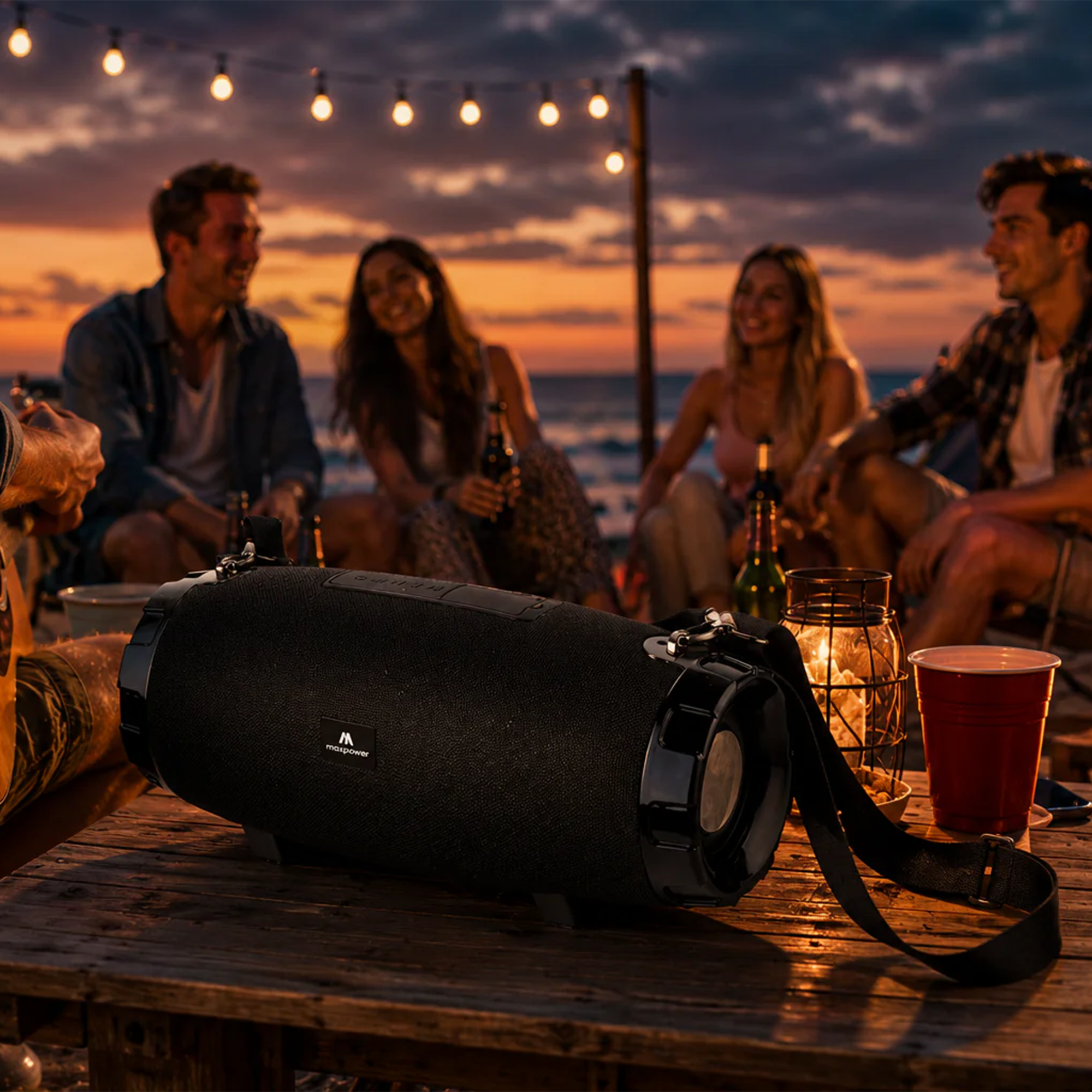 Alt View 2. Max Power - Max Power MPD526 Cyclone 2.0 Rechargeable Bluetooth Speaker, Carry Strap, Blue.
