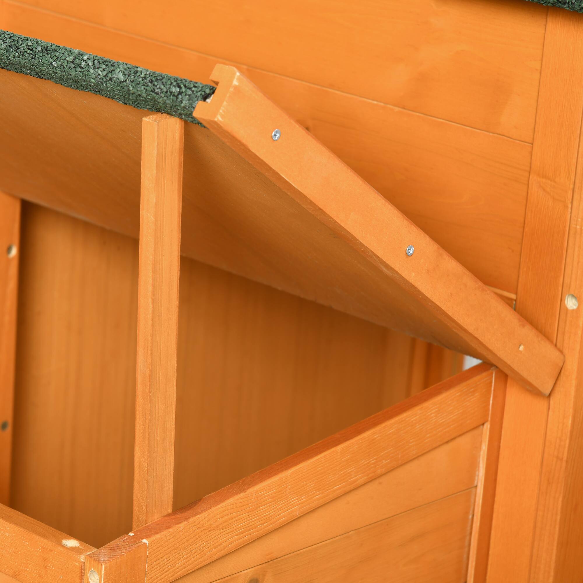 Alt View 4. Pawhut - 118" Extra Large Chicken Coop with Asphalt Roof, Wooden Hen Run with Slide-Out Tray, Nesting Box, 3-6 Chickens.