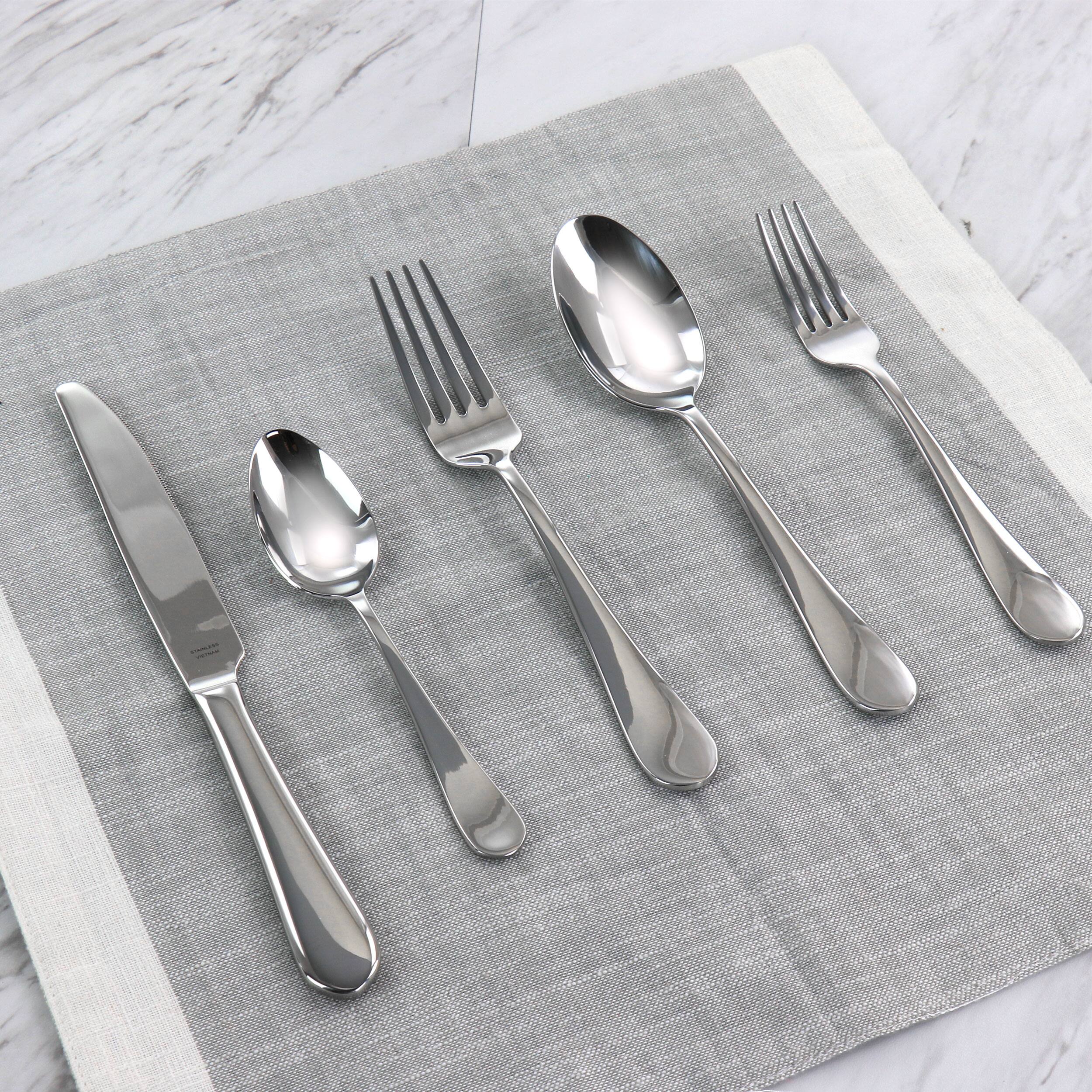 Alt View 6. Martha Stewart - Martha Stewart Sutton 20 Piece Stainless Steel Flatware Set - Silver.