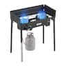 VEVOR - 2 Burner Outdoor Propane Gas Stove, 150,000 BTU Propane LPG Gas Camping Stove, Heavy Duty Carbon Steel Outdoor Cooker - Black