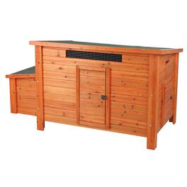 TRIXIE - Weatherproof Outdoor Wooden Chicken Coop with 2 Nesting Boxes & Run - Brown