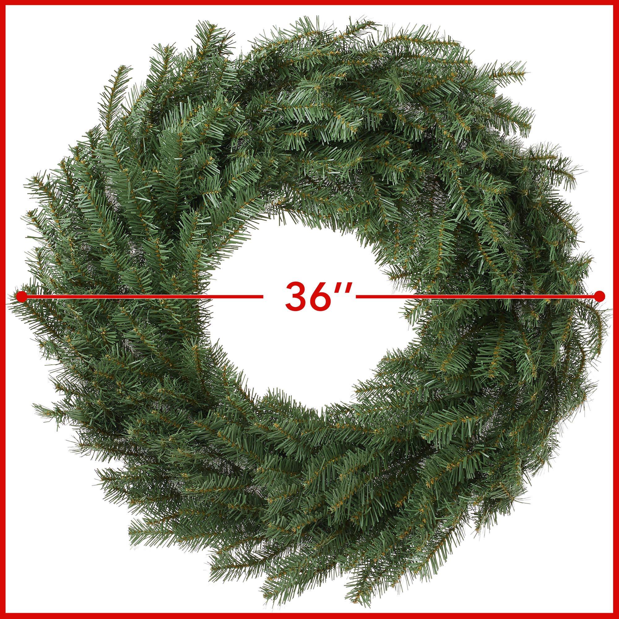 Alt View 2. Casafield - Green Fir Artificial Holiday Christmas Wreath Holiday Décor - Green.