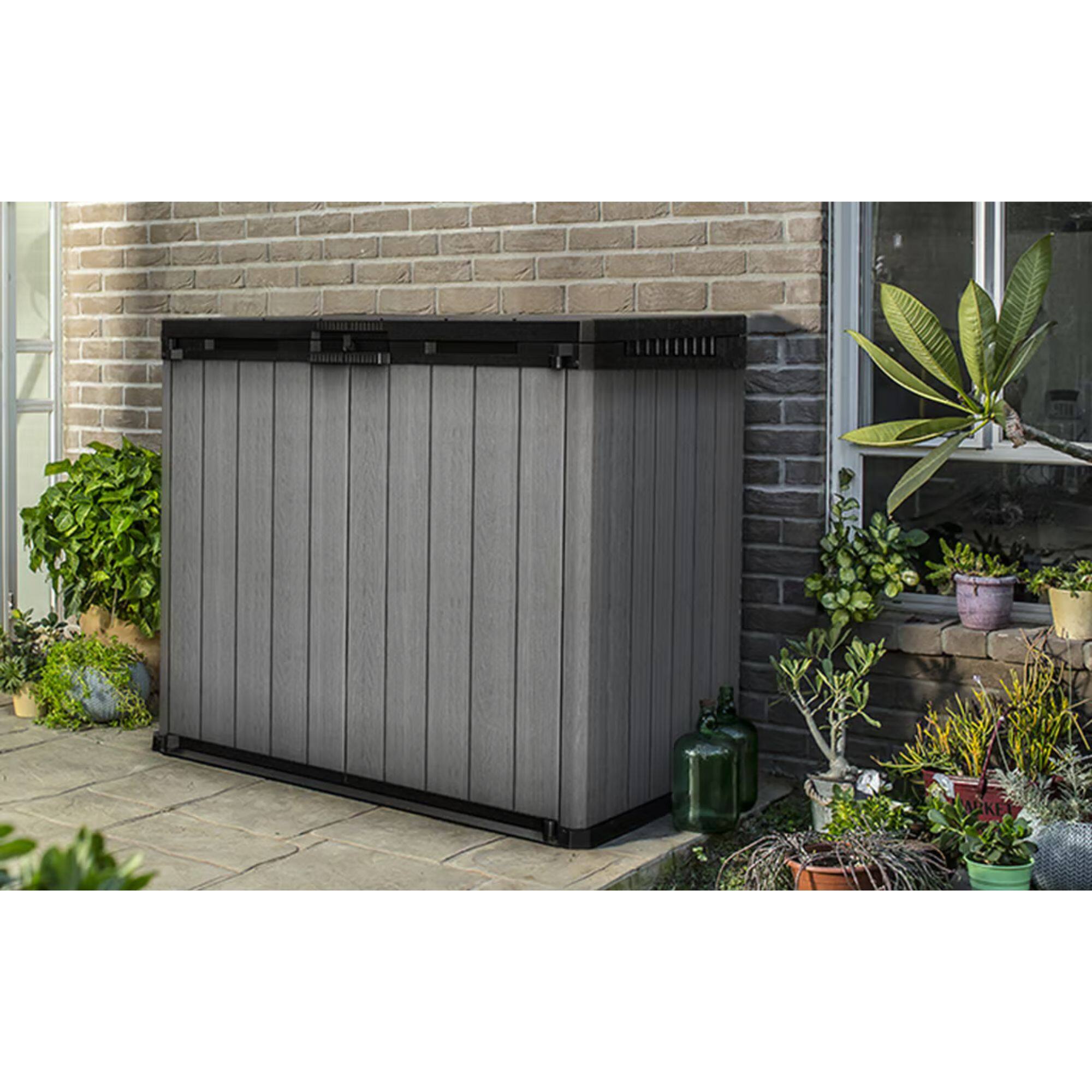 Alt View 5. Keter - Keter Outdoor Storage Shed, Durable Resin, Compact, Store-It-Out Darwin, Grey - Grey.