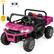Front. Costway - Costway 24V Ride on Dump Truck Electric 2-Seater Kids UTV w/Dump Bed & Bight Lights and Remote Control - Rose Red.