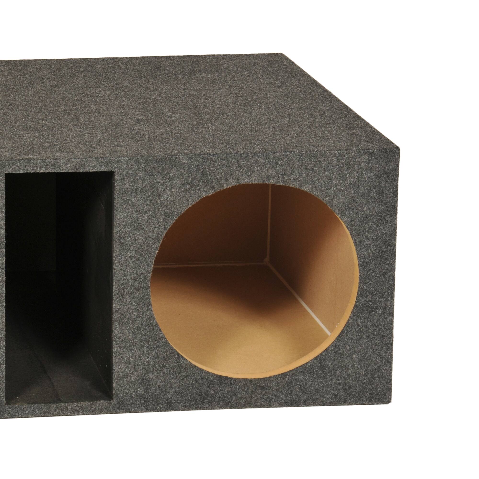 Alt View 2. QPower - Q Power Dual 12" Vented Subwoofer Box, Heavy Duty Extra Large Bass Enclosure - CHARCOAL GREY.