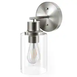 Dazzed Corner - 1-Light Wall Sconce, Modern Wall Light Fixture with Clear Glass Shade and E26 Bulb Base