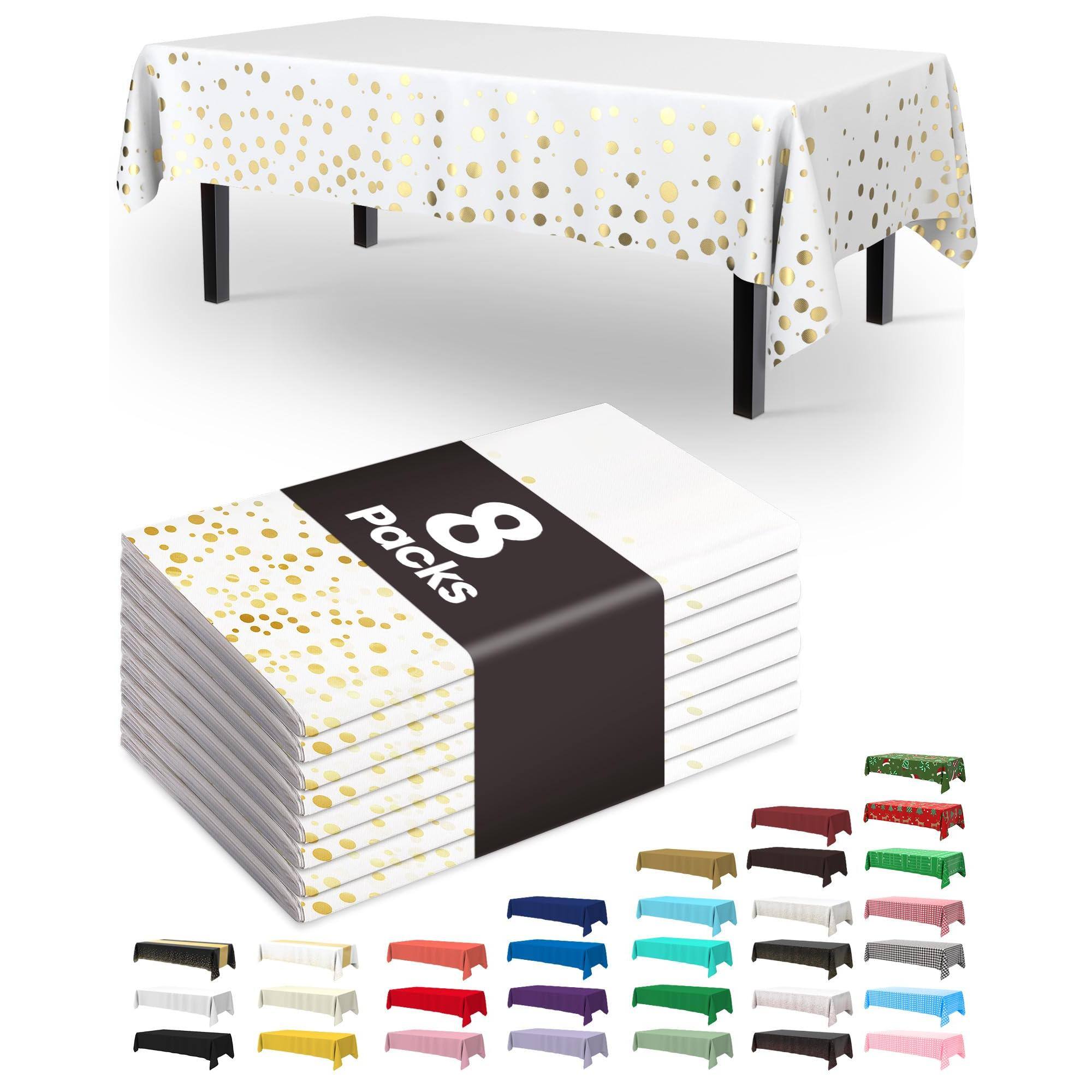 White and Gold-54" X 108" Rectangle