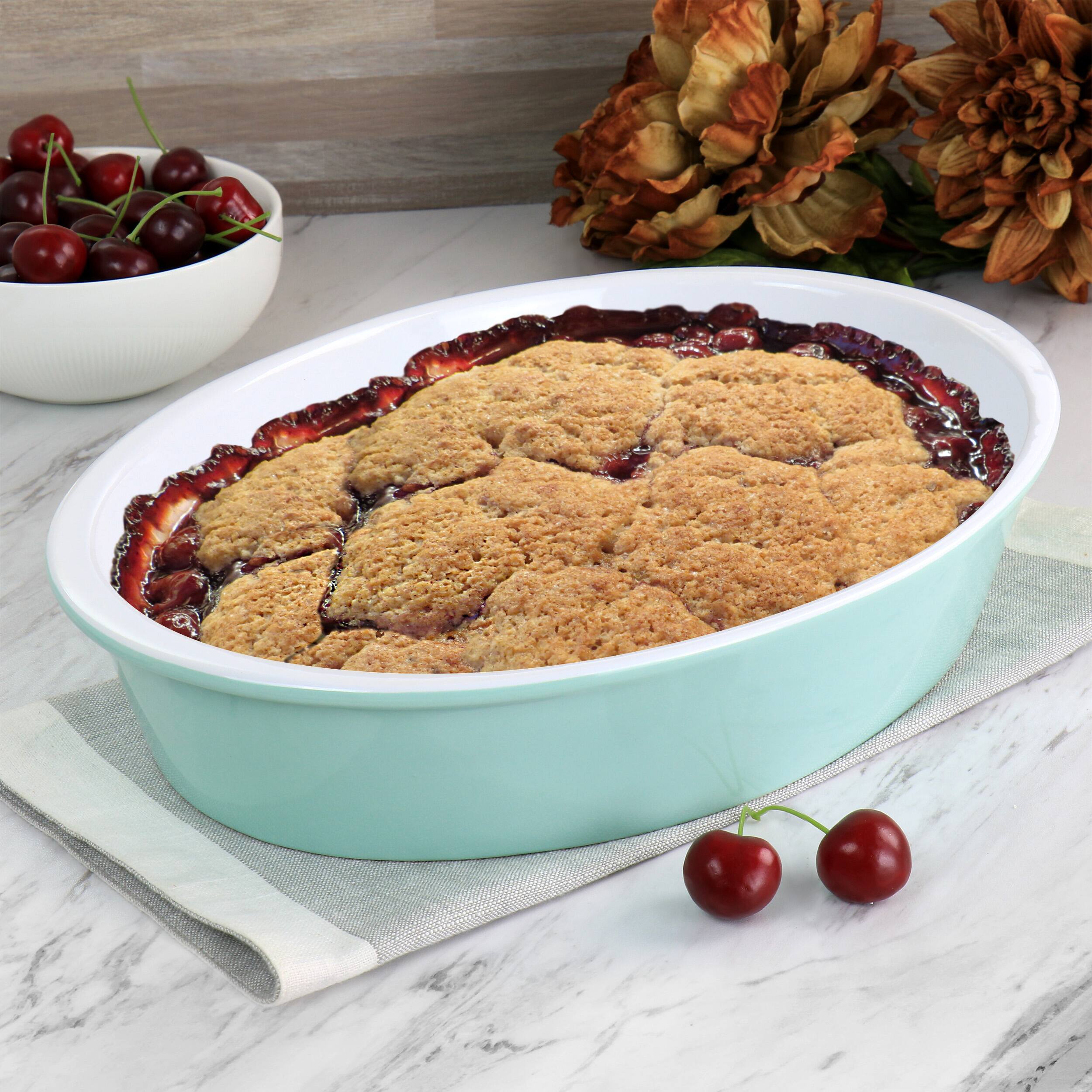 Alt View 5. Martha Stewart - Martha Stewart 13 Inch x 9.5 Inch Stoneware Oval Baker in Mint - Mint.