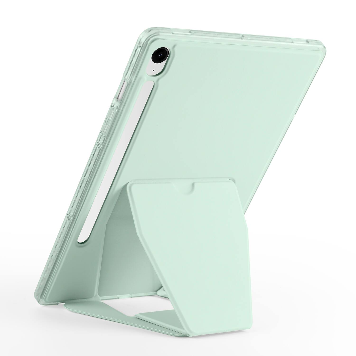 Left. Dteck - Slim Faux Leather Case for Samsung Galaxy Tab S10 FE / S10 / S9 / S9 FE,Soft Silicone Bumper Shell with Foldable Stand - Green.