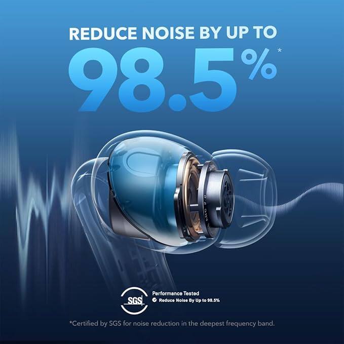 REDUCE NOISE BY UP TO 98.5%  
*Certified by SGS for noise reduction in the deepest frequency band.