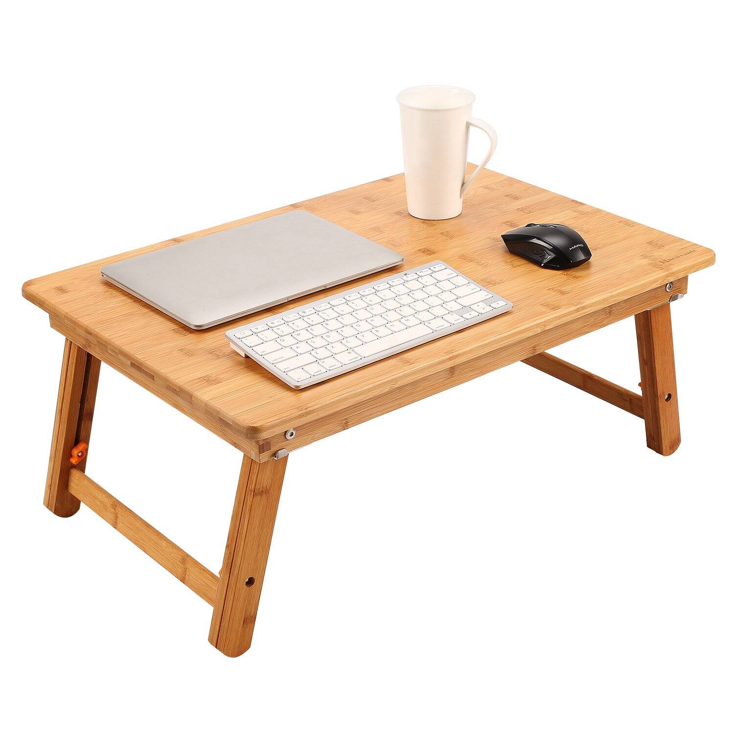 Front. JETRANSPORT - Large Size Floor Desk  Table Tray With Folding Adjustable Low Coffee For Breakfast Serving Gaming Writing 33.5 - Bamboo Bamboo 25.6inch.