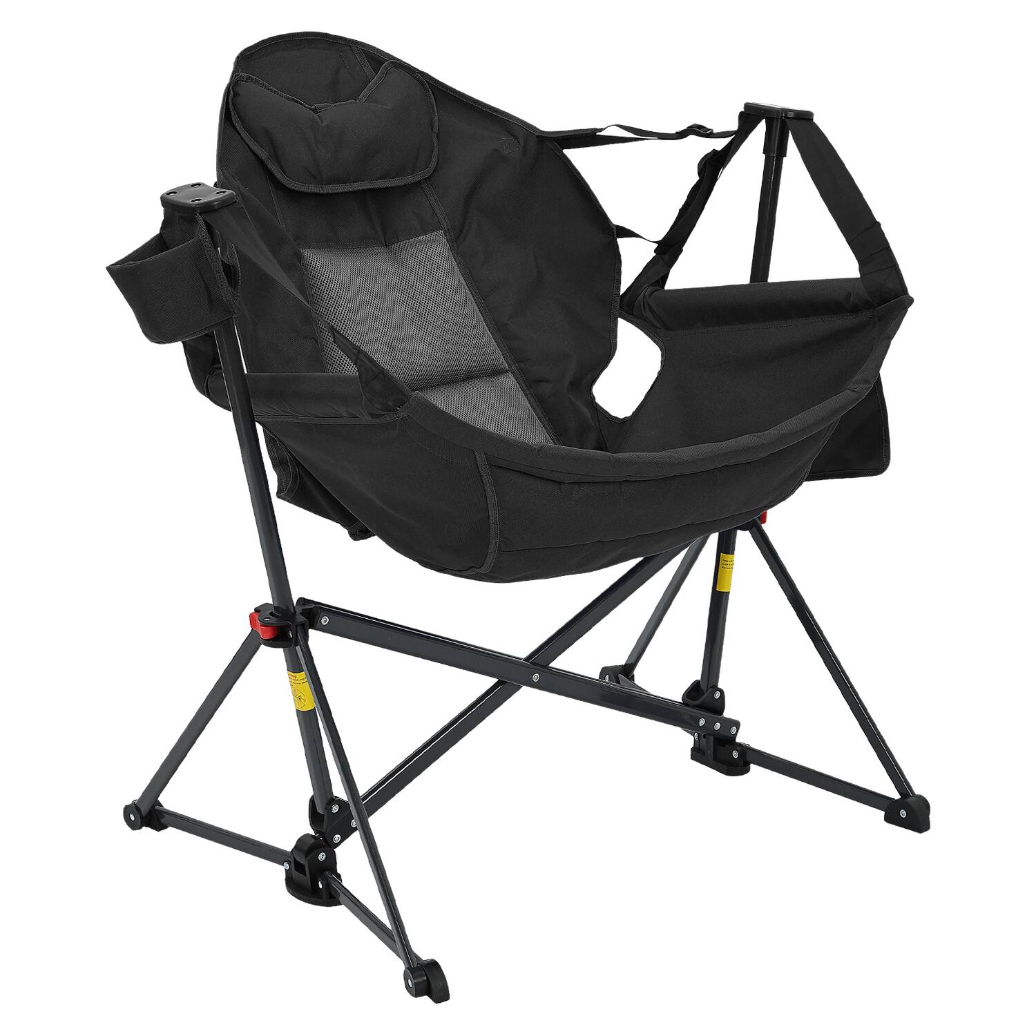 Alt View 4. Ainfox - Ainfox 2 PACK Oversized Camping Folding Chair,  Portable Heavy Duty Swing Chair Hammock - black.