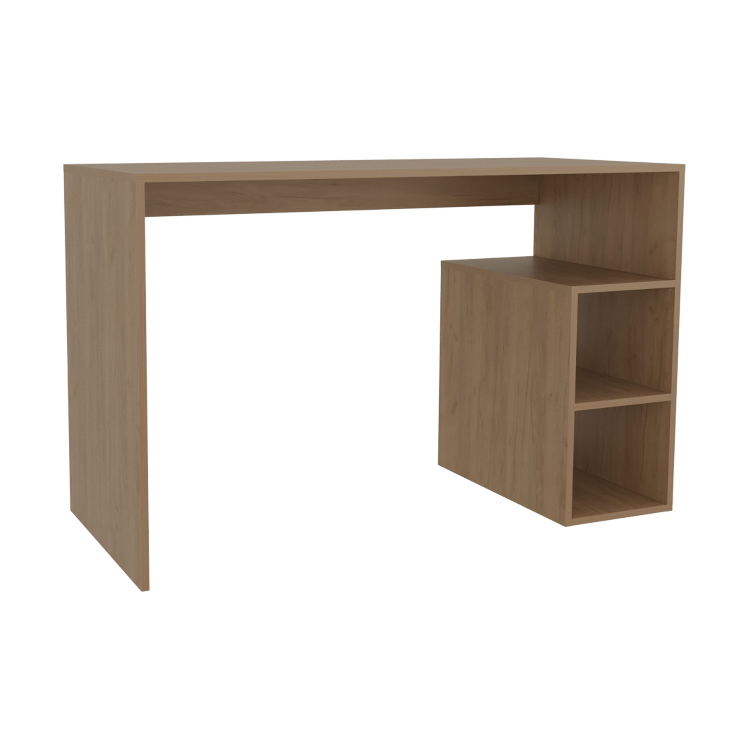 Tiramisubest - Computer Desk, 3 Shelves, Light Pine - Oak - Thumbnail 5