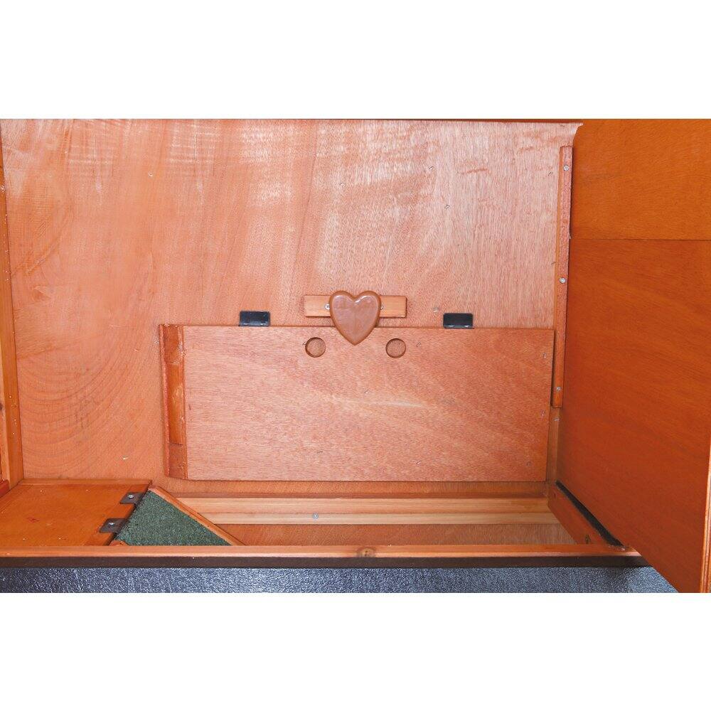 Alt View 4. TRIXIE - Weatherproof Outdoor 2-Story Medium Wooden Small Animal Hutch - Brown.