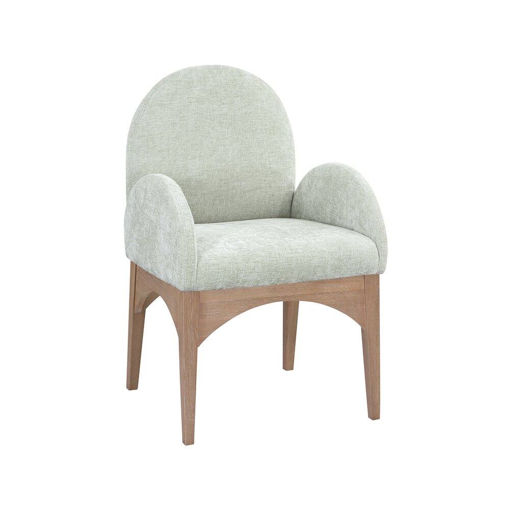 Meridian Furniture - Waldorf Mint Chenille Fabric Dining Chair - Blue