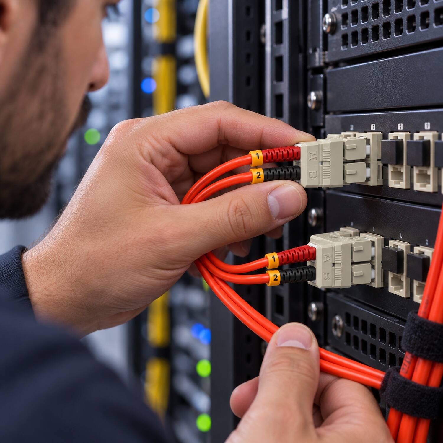 Back. Sanoxy - 3m SC/SC Duplex 62.5/125 Multimode OM1 Fiber Optic Cable - Multi.