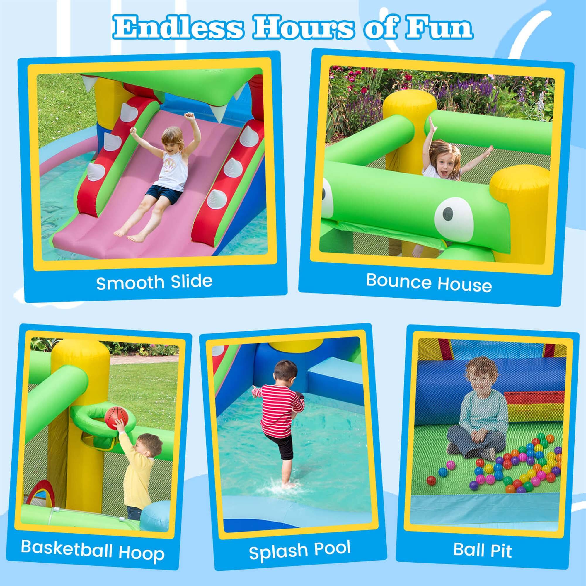 Endless Hours of Fun

- Smooth Slide
- Bounce House
- Basketball Hoop
- Splash Pool
- Ball Pit