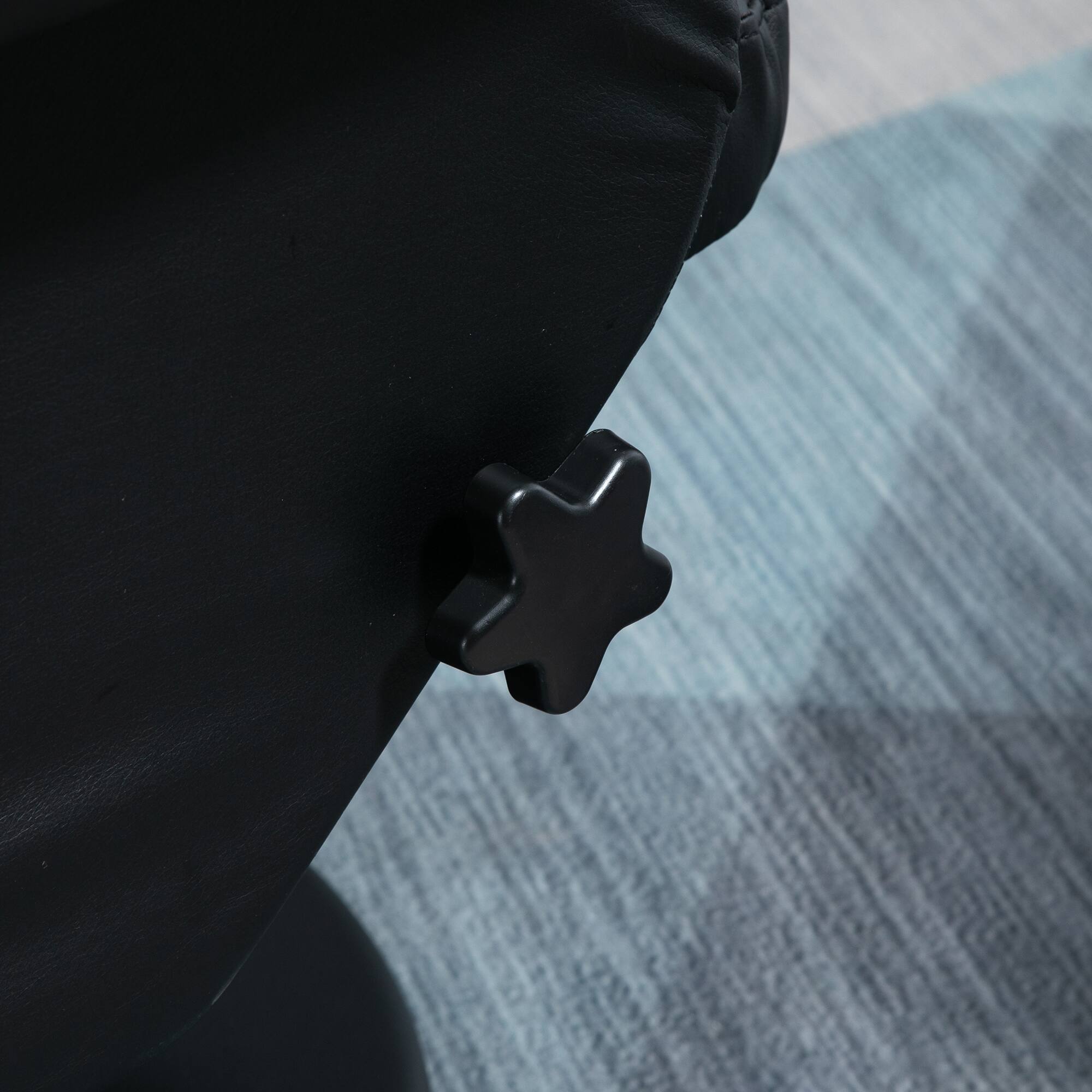 Alt View 7. Homcom - Swivel Recliner with Ottoman: PU Leather Upholstered Chair & Footrest w/Wrapped Base - Black.