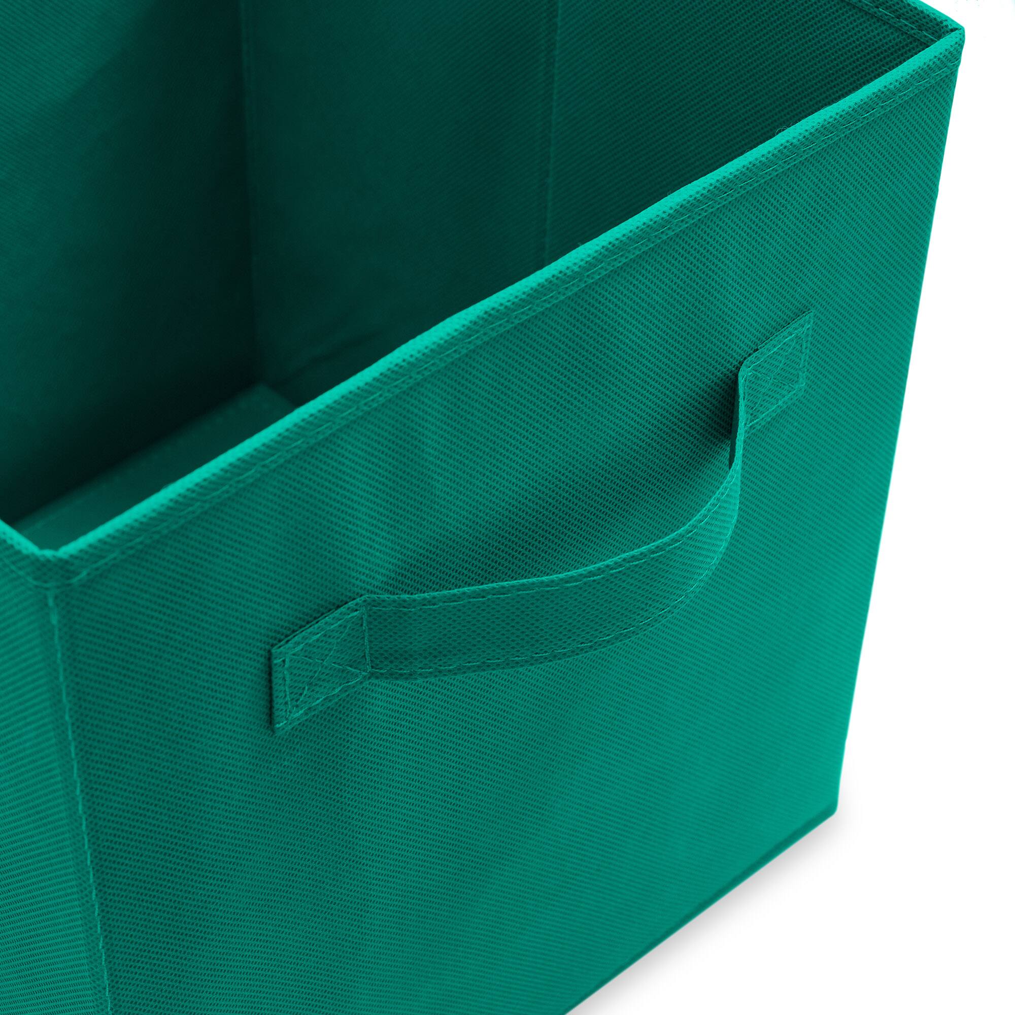 Alt View 2. Casafield - (Set of 6) Collapsible Fabric Cubes - Storage Bins - Teal.