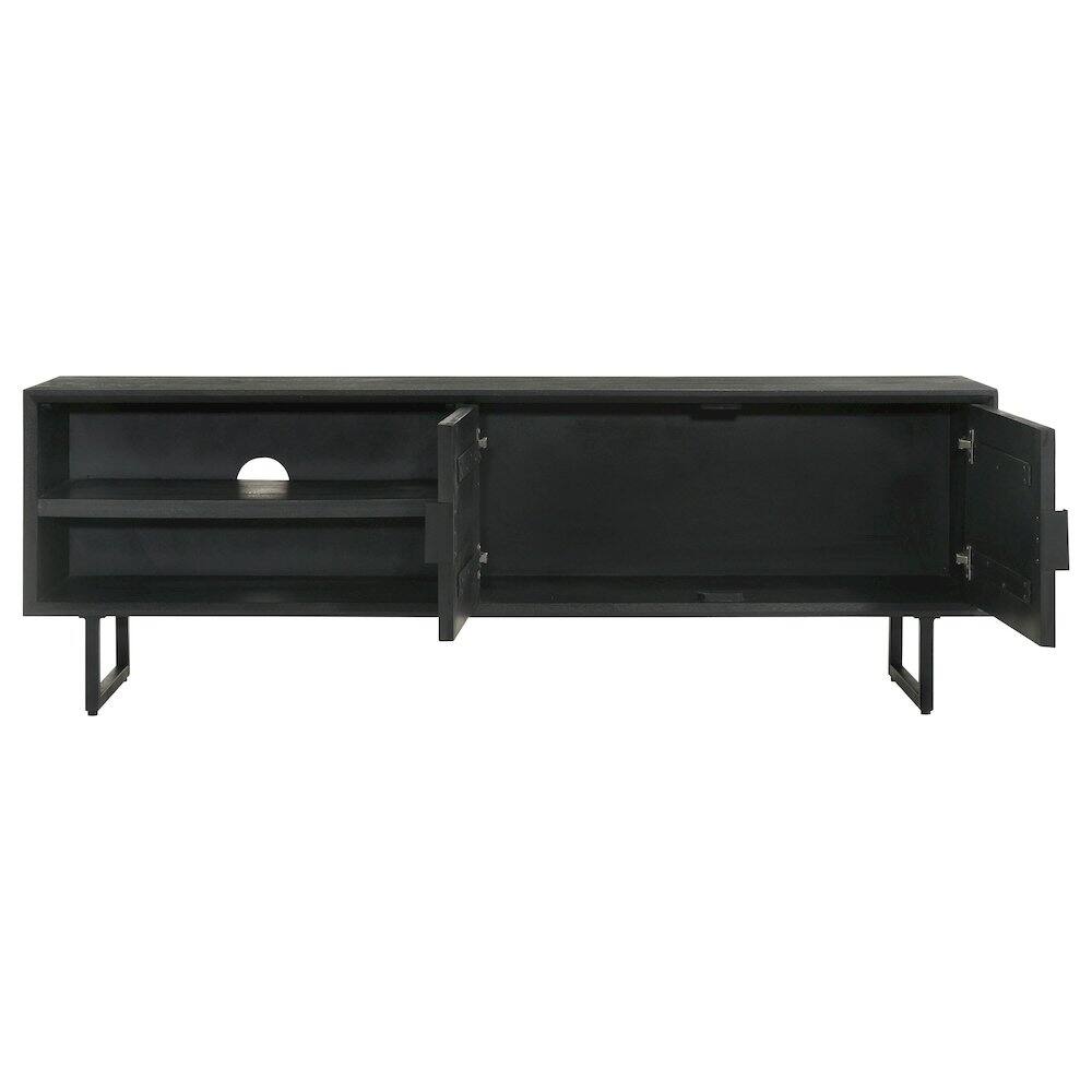 Alt View 4. Coaster Co. of America - Marsden 2-door Mango Wood 70" TV Stand Charcoal Black - Black.