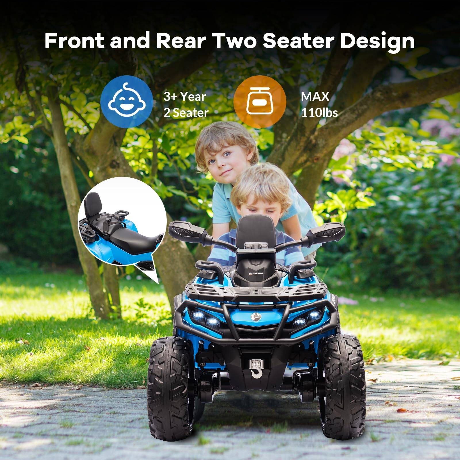 Front and Rear Two Seater Design

3+ Year 2 Seater

MAX 110lbs